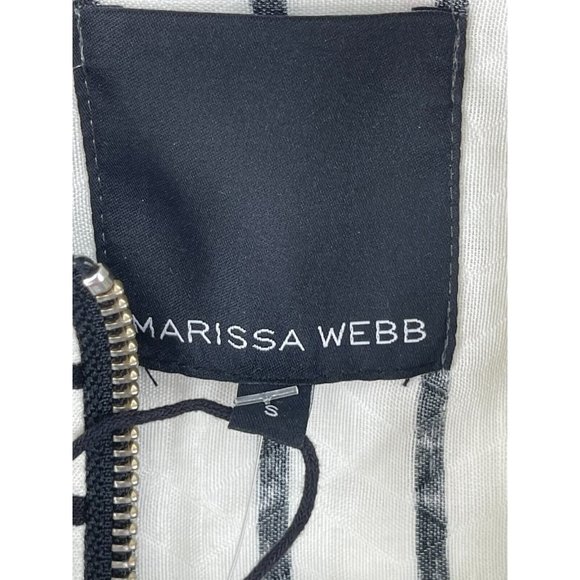 NWT Marissa Webb White Black Striped Kayla Wrap Belt Crop Jacket Size Small $598 - Picture 10 of 16